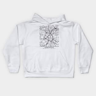 BIRMINGHAM ENGLAND BLACK CITY STREET MAP ART Kids Hoodie